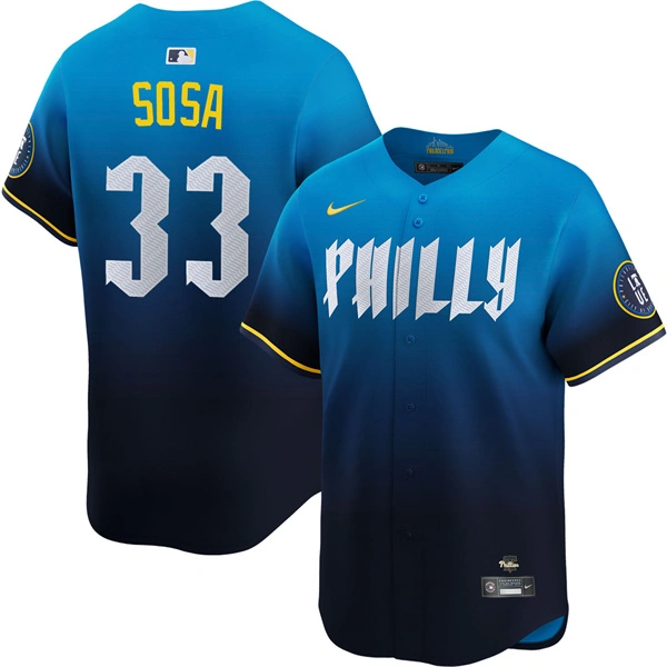 Mens Philadelphia Phillies #33 Edmundo Sosa Nike Blue City Connect Limited Player Jersey