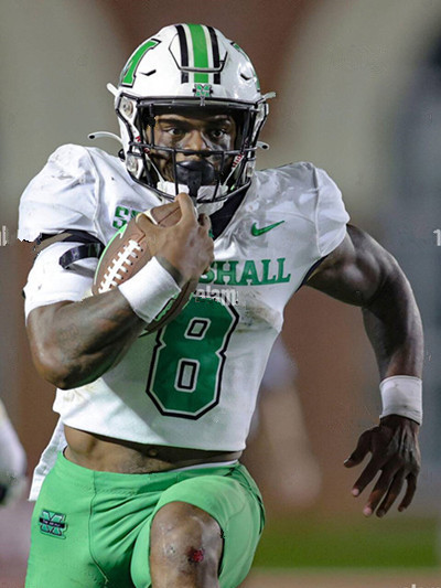 Marshall Thundering Herd #8 Antonio Harmon  White College Football Game Jersey