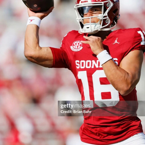 Oklahoma Sooners #16 Casey Thompson Crimson SEC Football Game Jersey