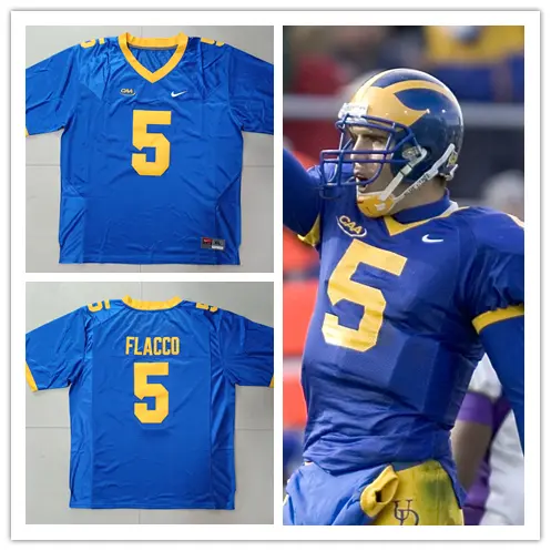 Delaware Fightin' Blue Hens #5 Joe Flacco Nike 2007 Blue Retro College Football Jersey