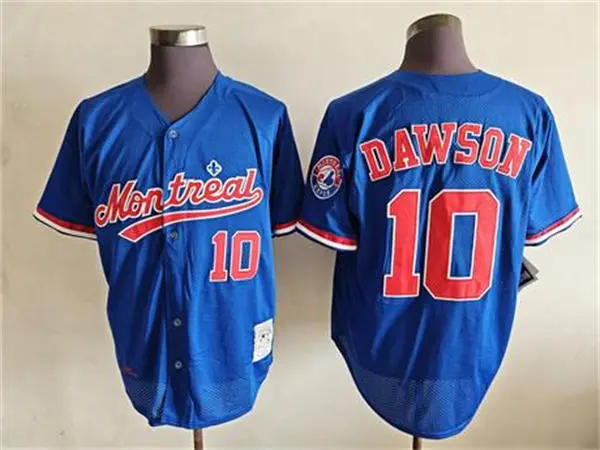 Men's Montreal Expos #10 Andre Dawson Royal Cooperstown Collection Mesh Batting Practice Jersey