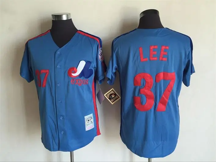Men's Montreal Expos #37 Bill Lee Light Blue 1982 Throwback Cooperstown Collection Jersey
