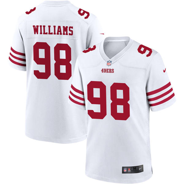 Mens San Francisco 49ers #98 Mykel Williams Nike Home White F.U.S.E. Vapor Limited Jersey
