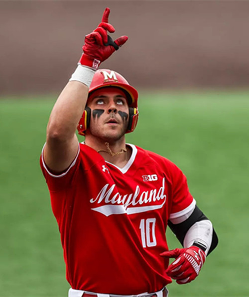 MeMaryland Terrapins #10 Chris Hacopian 2025 Red College Baseball Game Jersey