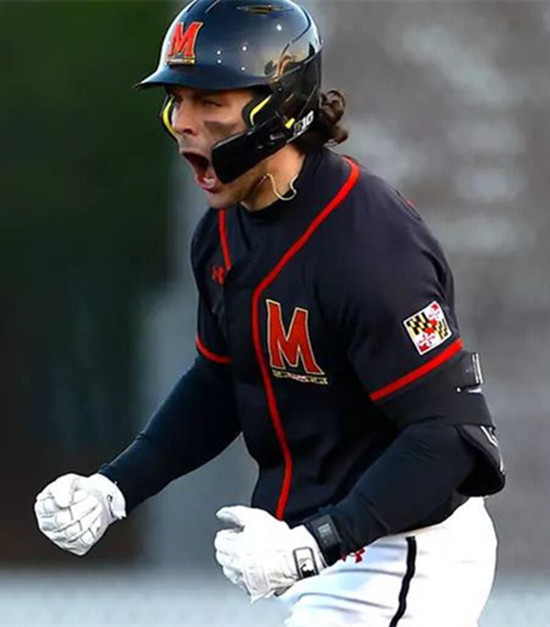 MeMaryland Terrapins #4 Jordan Crosland Black M College Baseball Game Jersey