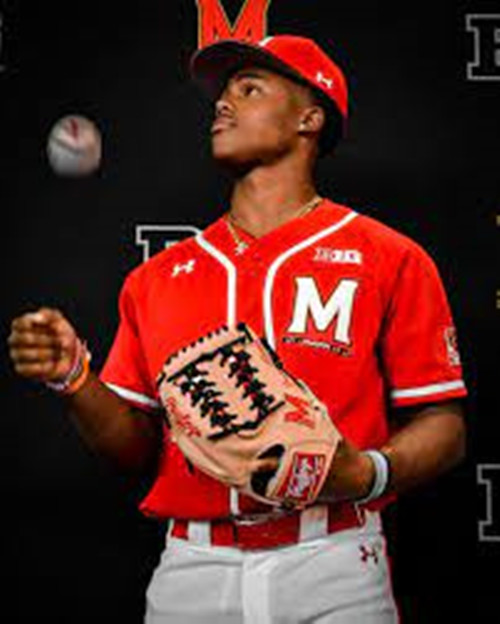 MeMaryland Terrapins #4 Jordan Crosland Red M College Baseball Game Jersey