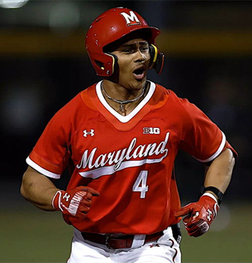 MeMaryland Terrapins #4 Jordan Crosland 2025 Red College Baseball Game Jersey