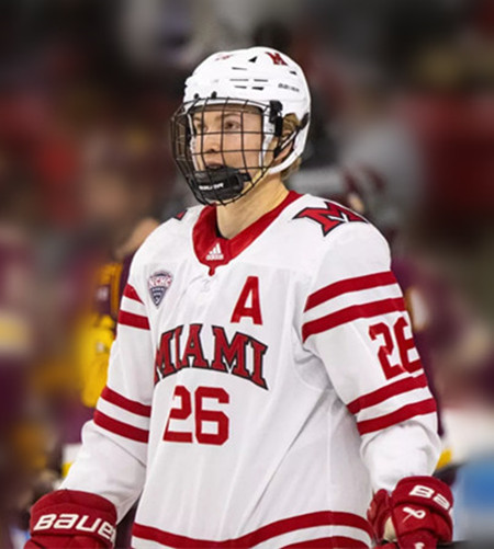 Miami RedHawks #26 Blake Mesenburg White College Hockey Game Jersey