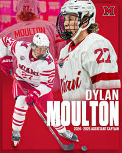 Miami RedHawks #27 Dylan Moulton White College Hockey Game Jersey