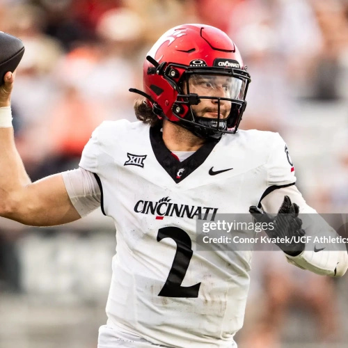 Cincinnati Bearcats #2 Brendan Sorsby 2023 Nike White BIG-12 Football Game Jersey