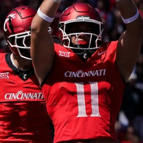 Cincinnati Bearcats #11 Joe Royer 2023 Nike Red BIG-12 Football Game Jersey