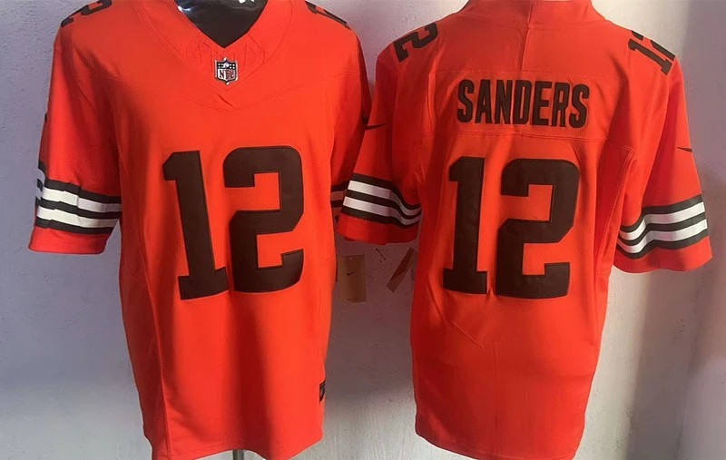 Mens Cleveland Browns #12 Shedeur Sanders Orange Inverted Legend F.U.S.E. Limited Jersey