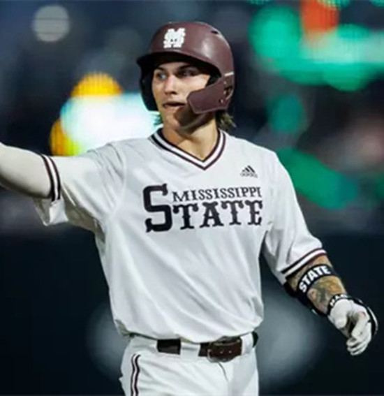 Mississippi State Bulldogs #43 Steven Spalitta White Pullover College Baseball Game Jersey