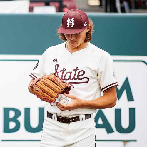 Mississippi State Bulldogs #9 Pico Kohn White State College Baseball Game Jersey