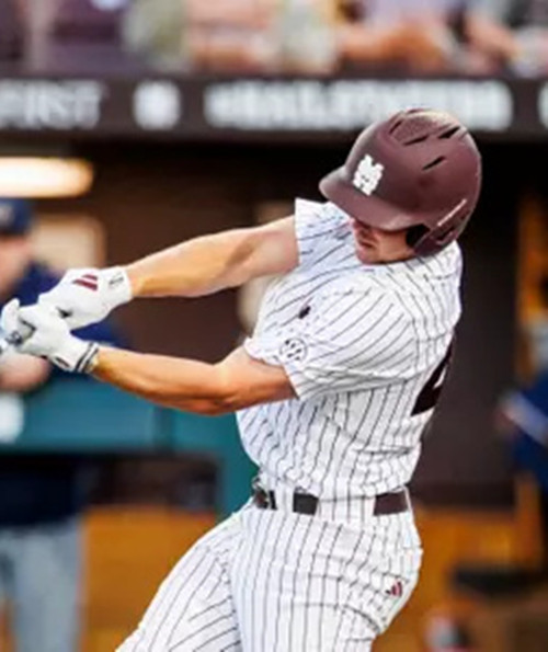 Mississippi State Bulldogs #43 Steven Spalitta White MS Pinstripe College Baseball Game Jersey