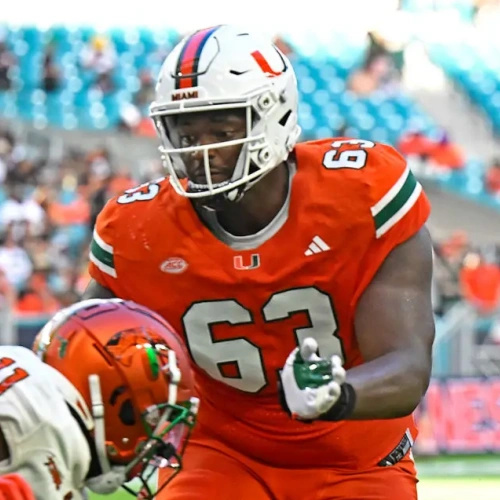 Miami Hurricanes #63 Samson Okunlola 2024 Orange Football Game Jersey