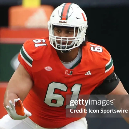 Miami Hurricanes #61 Francis Mauigoa 2024 Orange Football Game Jersey