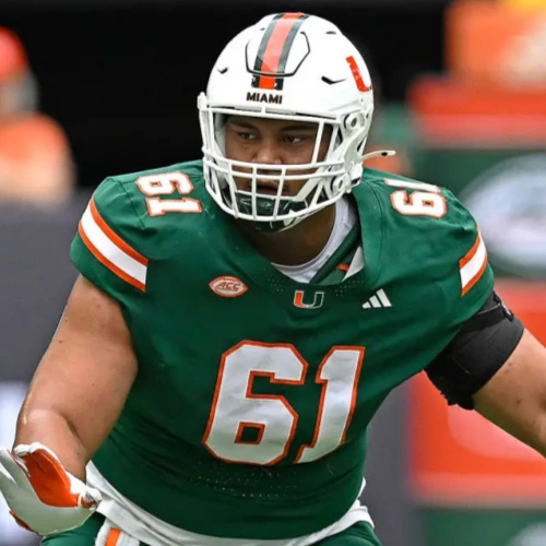 Miami Hurricanes #61 Francis Mauigoa 2024 Green Football Game Jersey