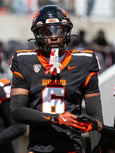 Oregon State Beavers #6 Maalik Murphy Black College Football Game Jersey