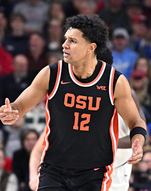 Oregon State Beavers #12 Michael Rataj Black OSU College Basketball Game Jersey