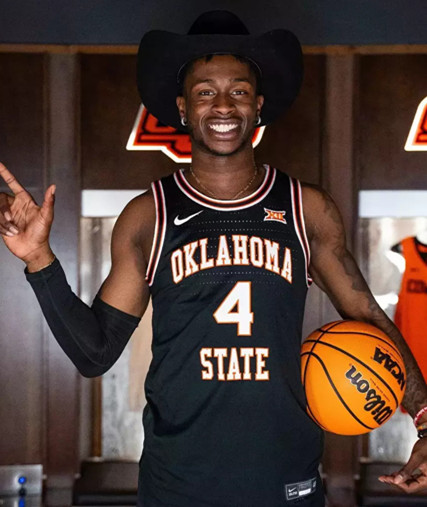 Oklahoma State Cowboys#4 Davonte Davis Black Retro College Basketball Game Jersey