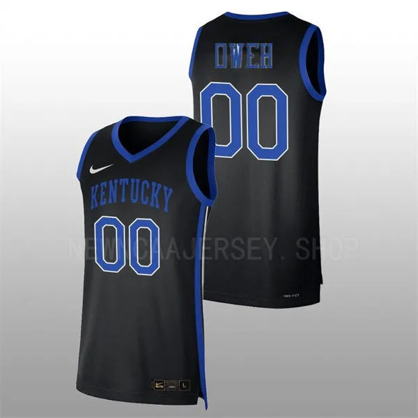 Kentucky Wildcats #00 Otega Oweh Black College Basketball Game Jersey