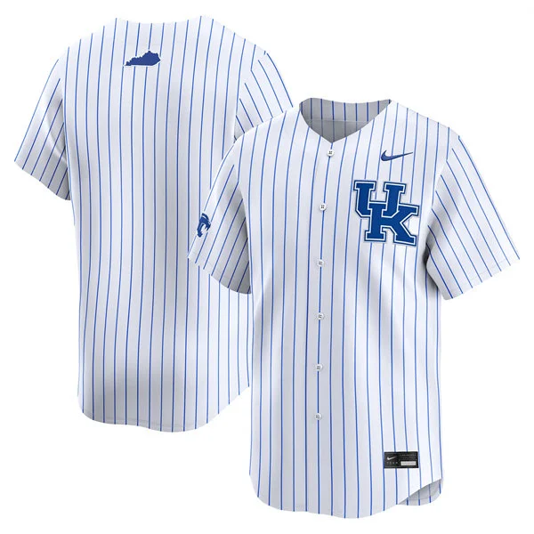 Kentucky Wildcats Blank White Pinstripe Nike College Limited Baseball Team Jersey