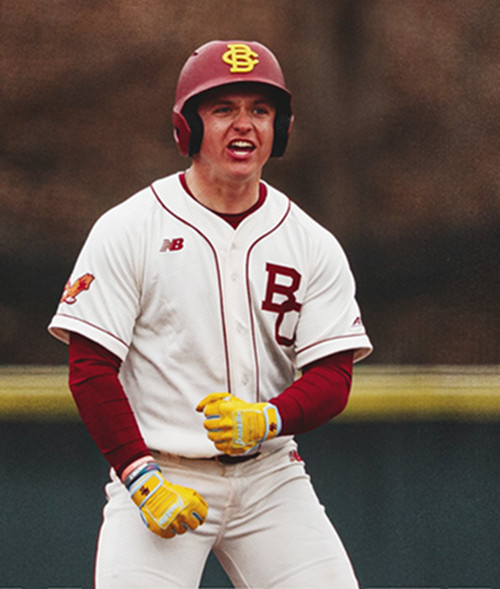 Boston College Eagles #10 Colin Larson Cream BC With Strip College Baseball Game Jersey