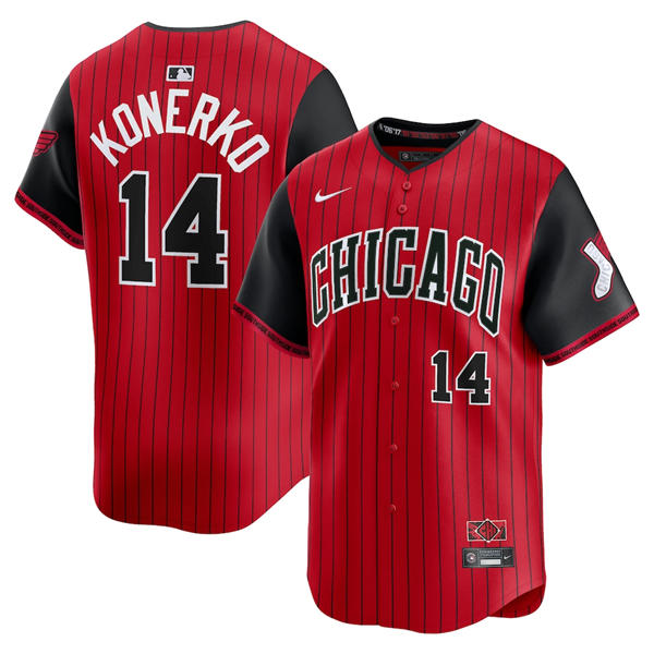 Mens Chicago White Sox Retired Player #14 Paul Konerko 2025 City Connect 2.0 Limited Player Jersey Red Black