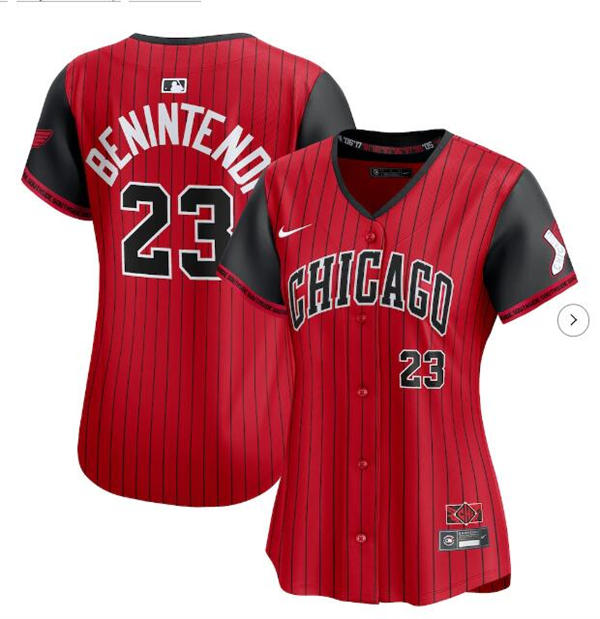 Womens Chicago White Sox #23 Andrew Benintendi 2025 City Connect 2.0 Limited Player Jersey Red Black