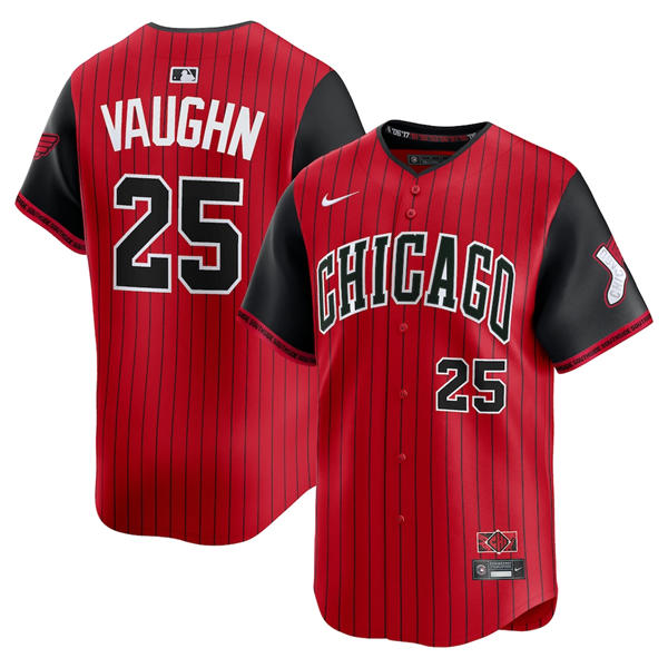 Youth Chicago White Sox #25 Andrew Vaughn 2025 City Connect 2.0 Limited Player Jersey Red Black