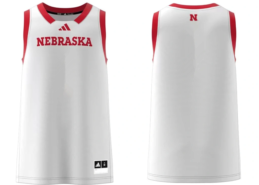 Nebraska Huskers Blank 2025 White Nebraska College Basketball Team Jersey