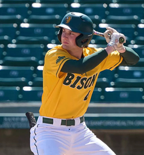 North Dakota State Bison #4 Jake Schaffner Yellow Pullover BISON College Baseball Game Jersey