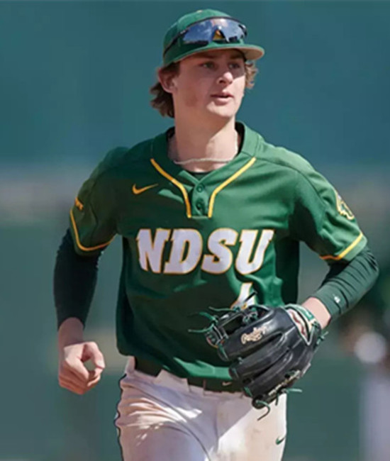 North Dakota State Bison #4 Jake Schaffner Green NDSU College Baseball Game Jersey