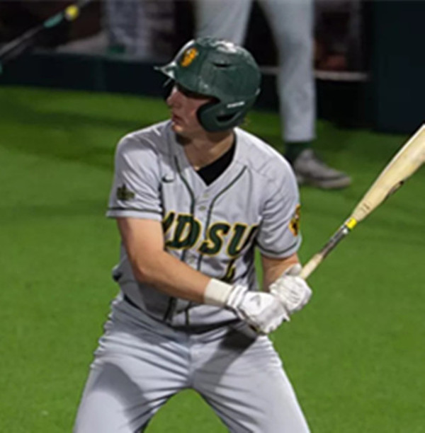 North Dakota State Bison #4 Jake Schaffner Gray NDSU College Baseball Game Jersey