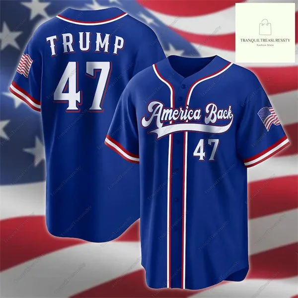 MAGA #47 Donald Trump Baseball Jersey Royal