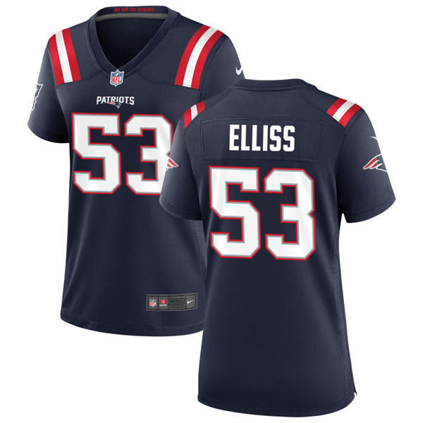 Womens New England Patriots #53 Christian Elliss Nike Navy Limited Jersey
