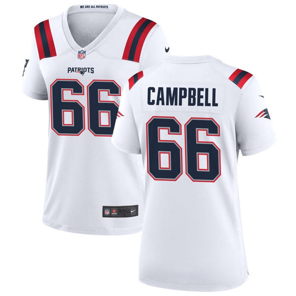 Womens New England Patriots #66 Will Campbell Nike White Limited Jersey