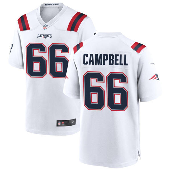 Youth New England Patriots #66 Will Campbell Nike White Limited Jersey