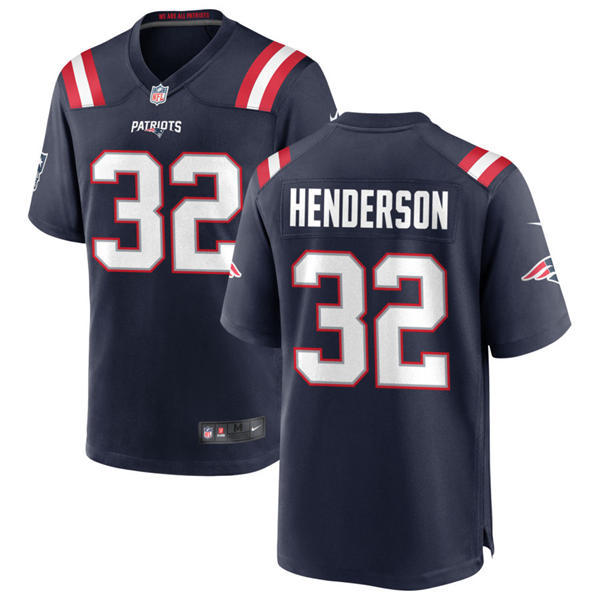 Youth New England Patriots #32 TreVeyon Henderson Nike Navy Limited Jersey