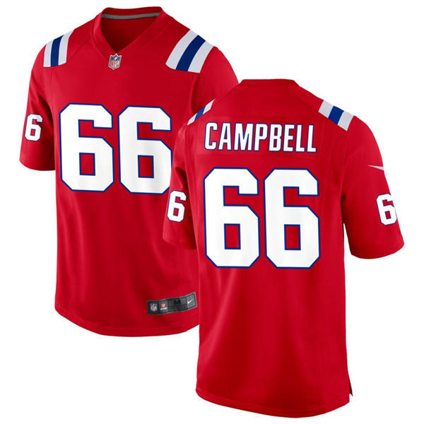 Mens New England Patriots #66 Will Campbell Nike Red Alternate Vapor Limited Jersey