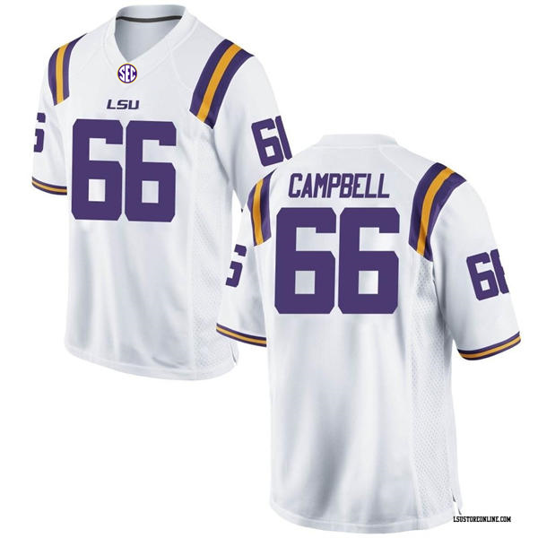 Mens Youth LSU Tigers #66 Will Campbell White F.U.S.E. Limited  College Football Game Jersey