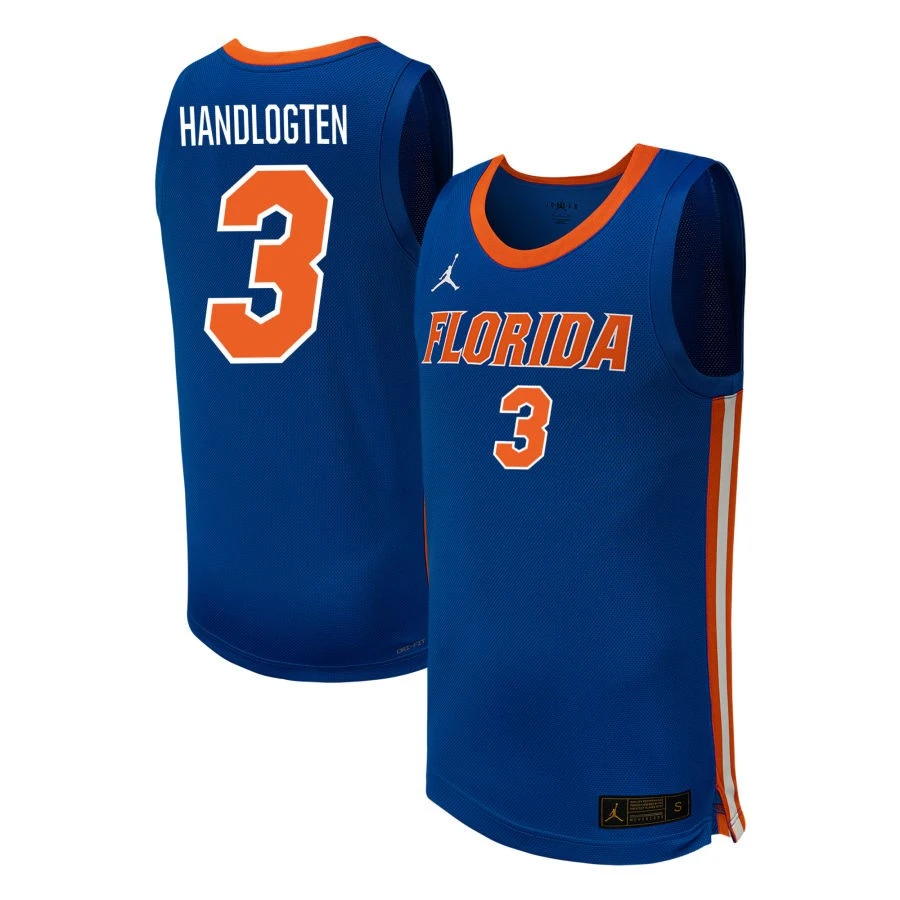 Florida Gators #3 Micah Handlogten 2025 Royal College Basketball Game Jersey