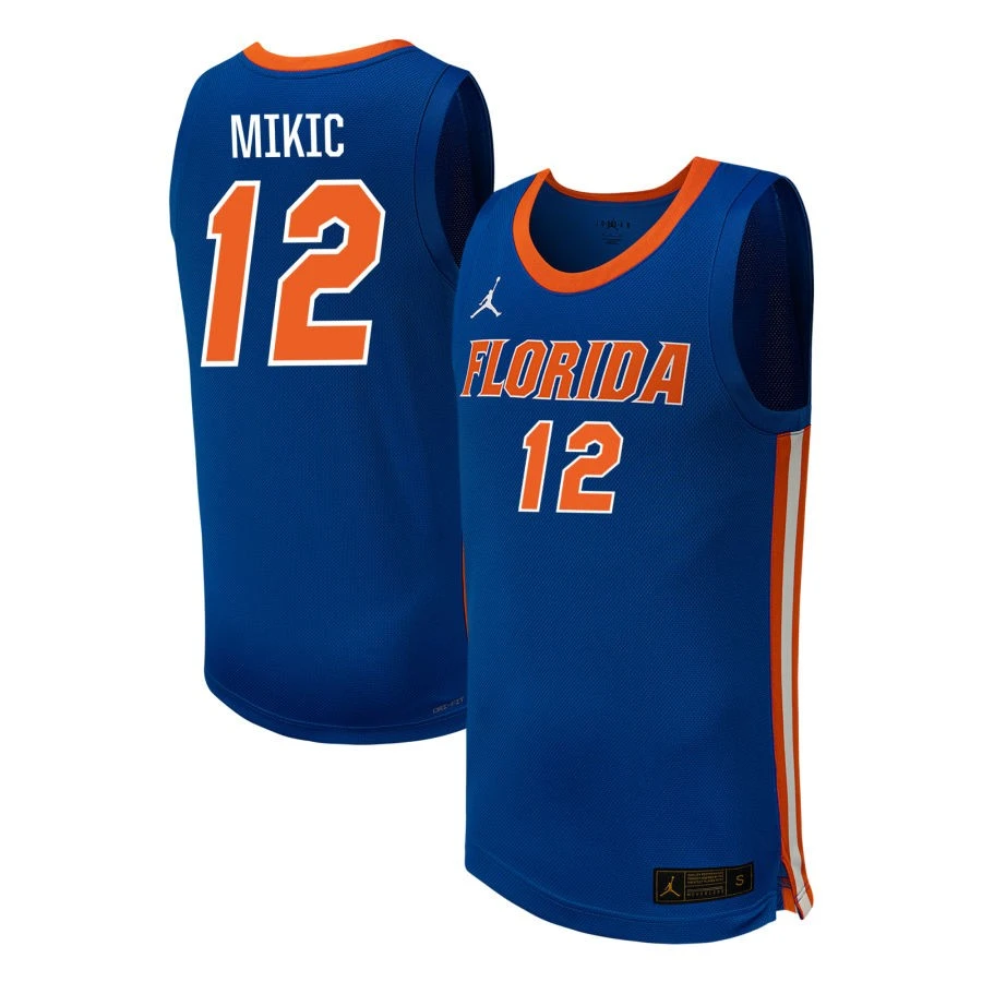 Florida Gators #12 Viktor Mikic 2025 Royal College Basketball Game Jersey
