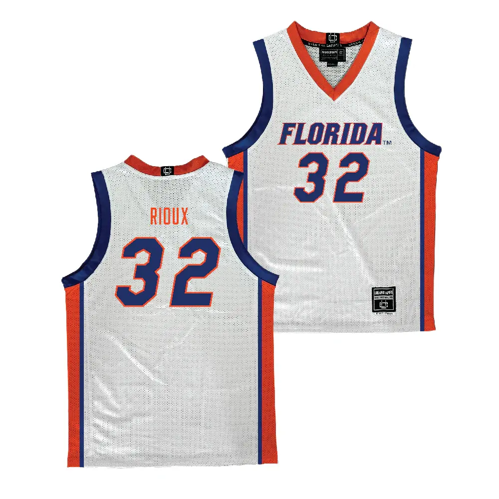 Florida Gators #32 Olivier Rioux 2025 White College Basketball Game Jersey