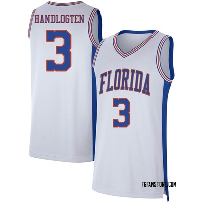 Florida Gators #3 Micah Handlogten White Retro Basketball Limited Jersey
