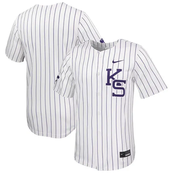 Kansas State Wildcats Blank White Pinstripe College Baseball Team Jersey