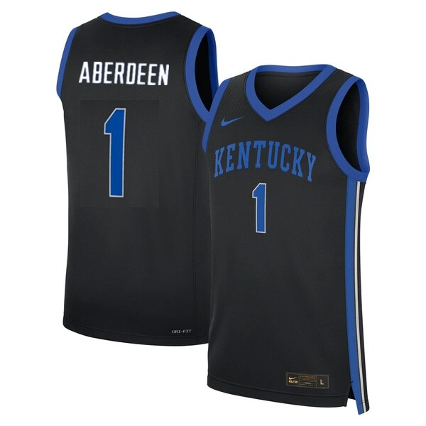 Kentucky Wildcats #1 Denzel Aberdeen 2025-26 Black basketball Jersey