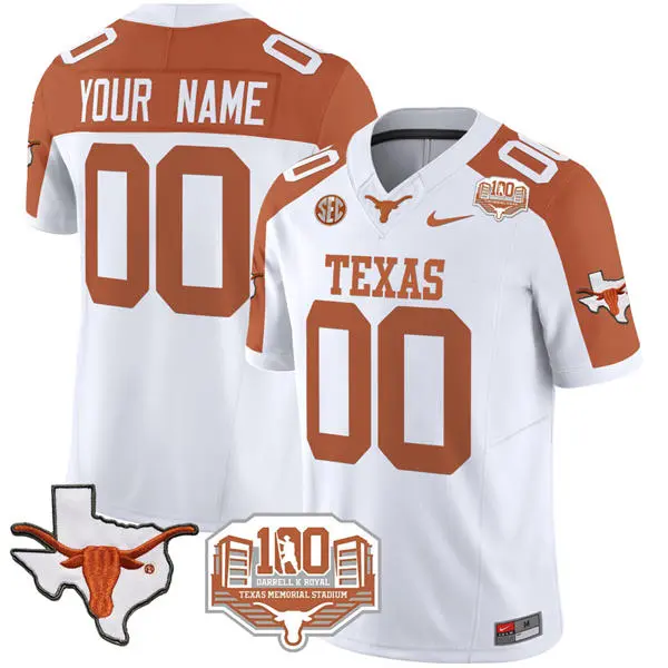 Texas Longhorns Custom White Orange F.U.S.E. Limited SEC Football Jersey