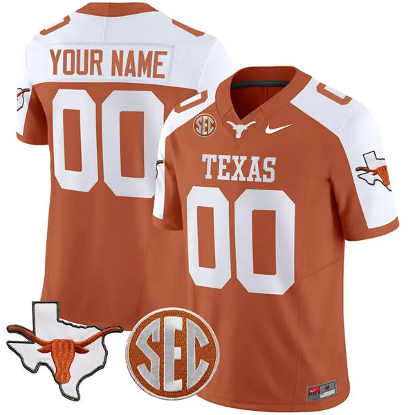 Texas Longhorns Custom Orange White F.U.S.E. Limited SEC Football Jersey